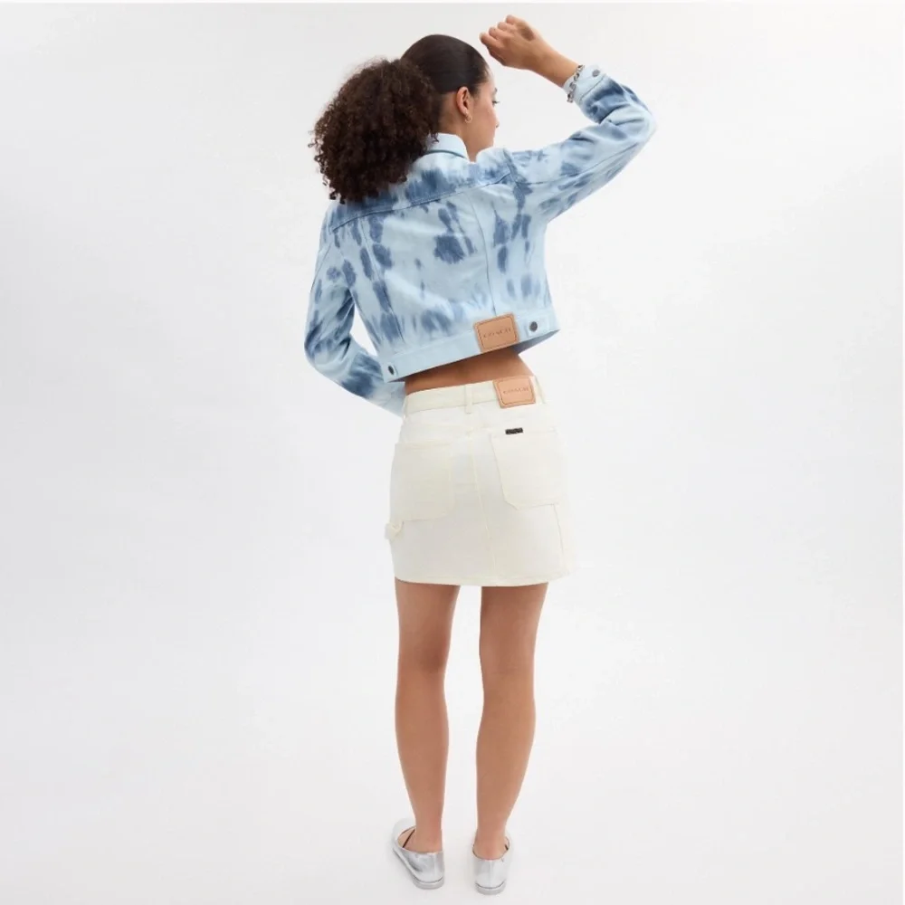 NWT Coach Acid Wash Denim Blue Jacket CU882